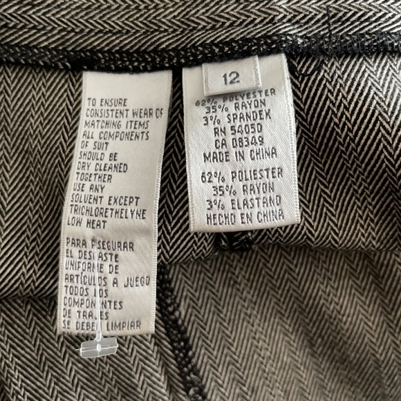 Vintage wide leg herringbone short cropped pants culottes - Picture 7 of 11